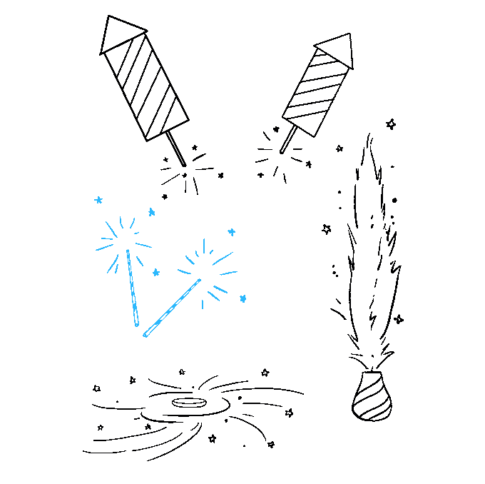 How to Draw Fireworks Really Easy Drawing Tutorial