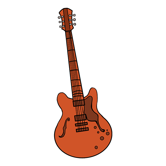 How to Draw a Guitar Really Easy Drawing Tutorial