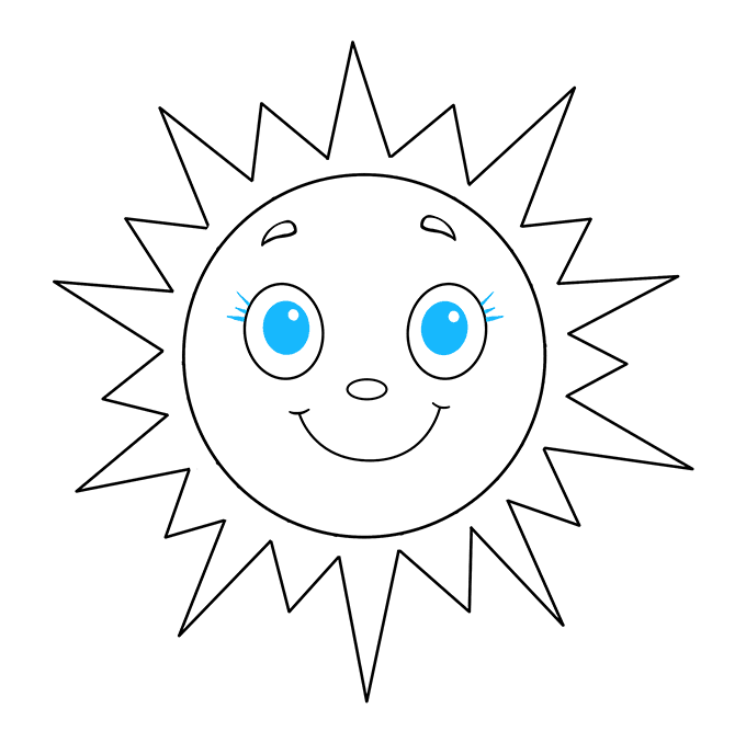 How to Draw a Smiling Sun Really Easy Drawing Guides