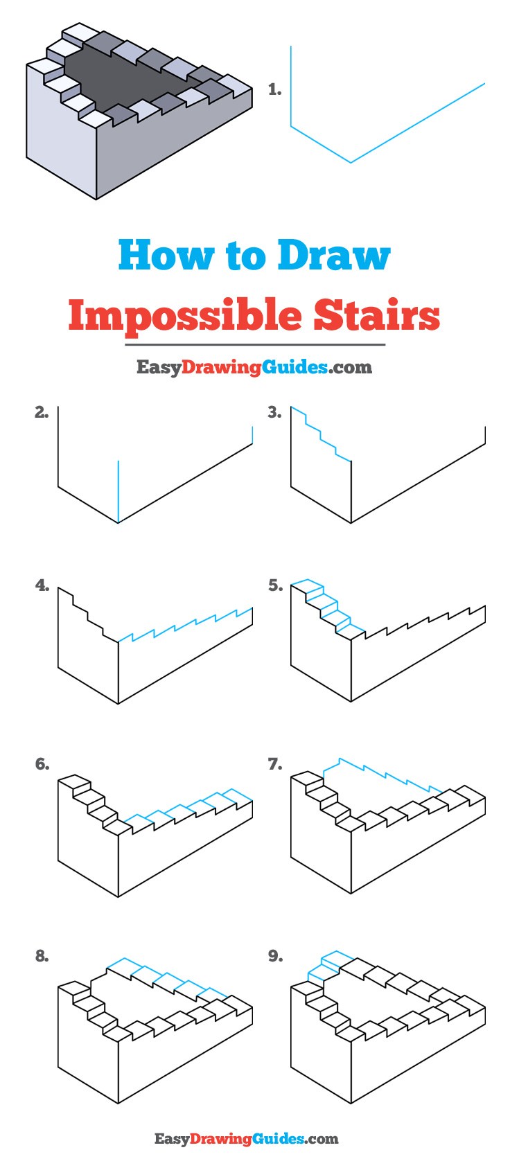 How to Draw Impossible Stairs Really Easy Drawing Tutorial How to Draw Impossible Stairs Really Easy Drawing Tutorial