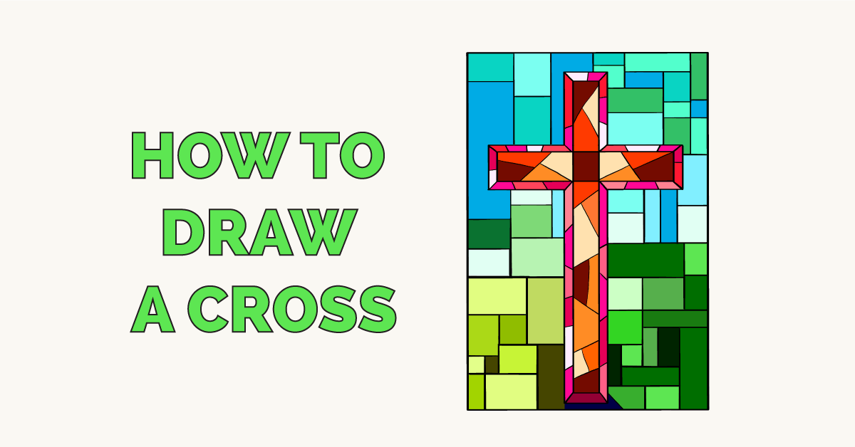 How to Draw a Cross Easy StepbyStep Cross Drawing Tutorial for Beginners