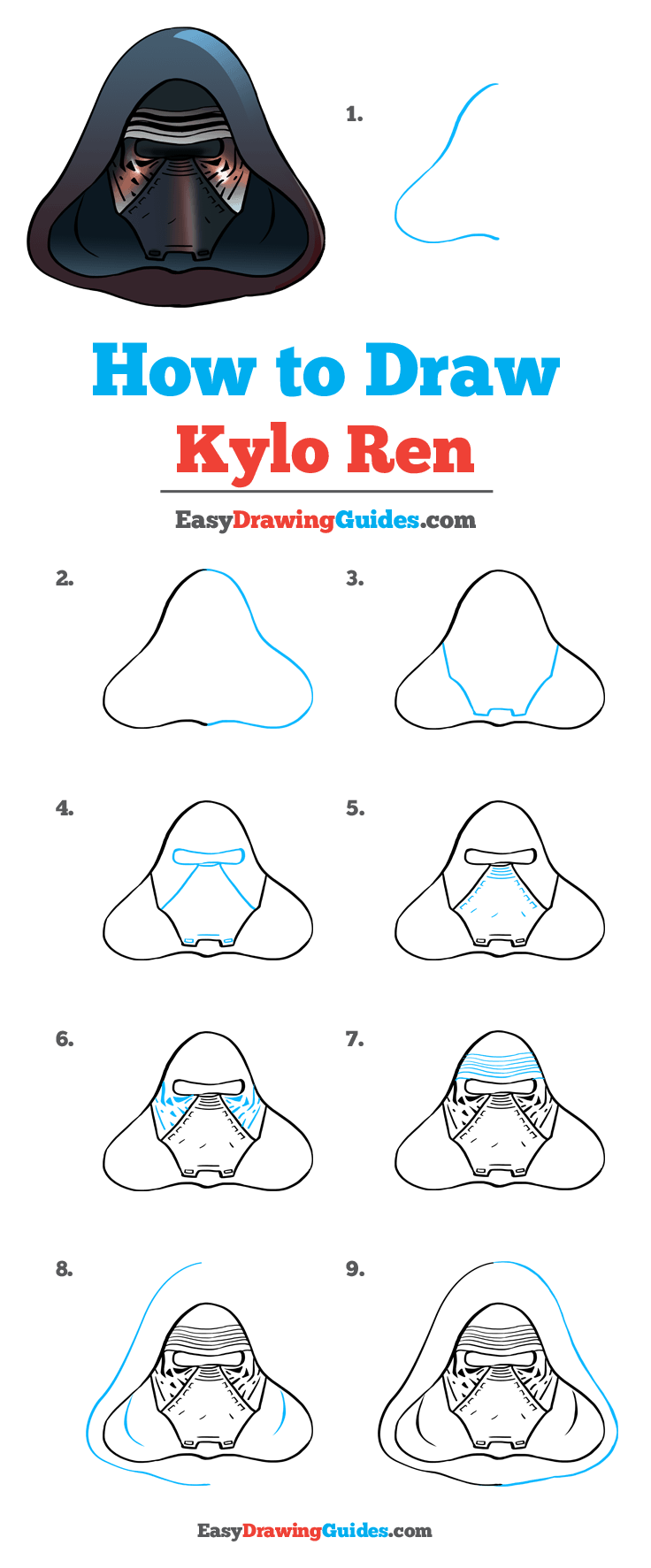 How to Draw Kylo Ren Really Easy Drawing Tutorial