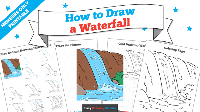 How to Draw a Waterfall Really Easy Drawing Tutorial