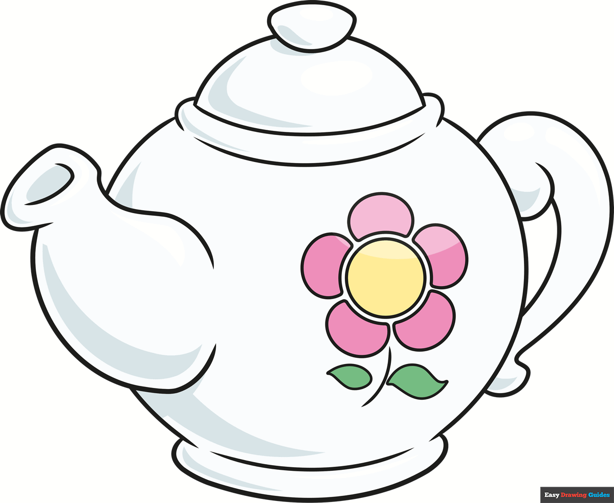 How to Draw a Tea Pot Really Easy Drawing Tutorial