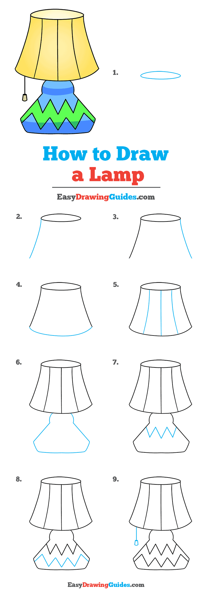 How to Draw a Lamp Really Easy Drawing Tutorial