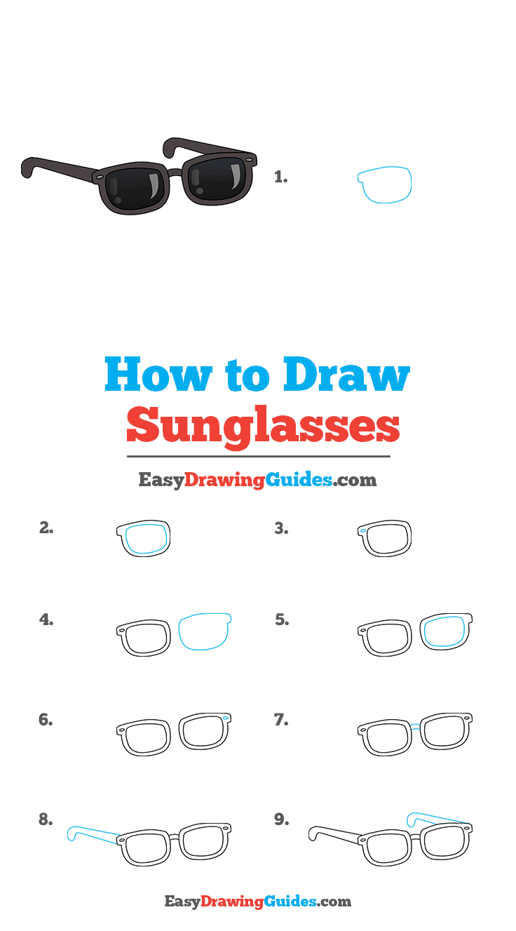 How to Draw Sunglasses Really Easy Drawing Tutorial