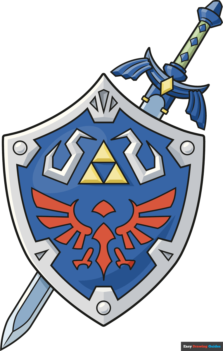 How to Draw The Master Sword and Hylian Shield from the Legend of Zelda