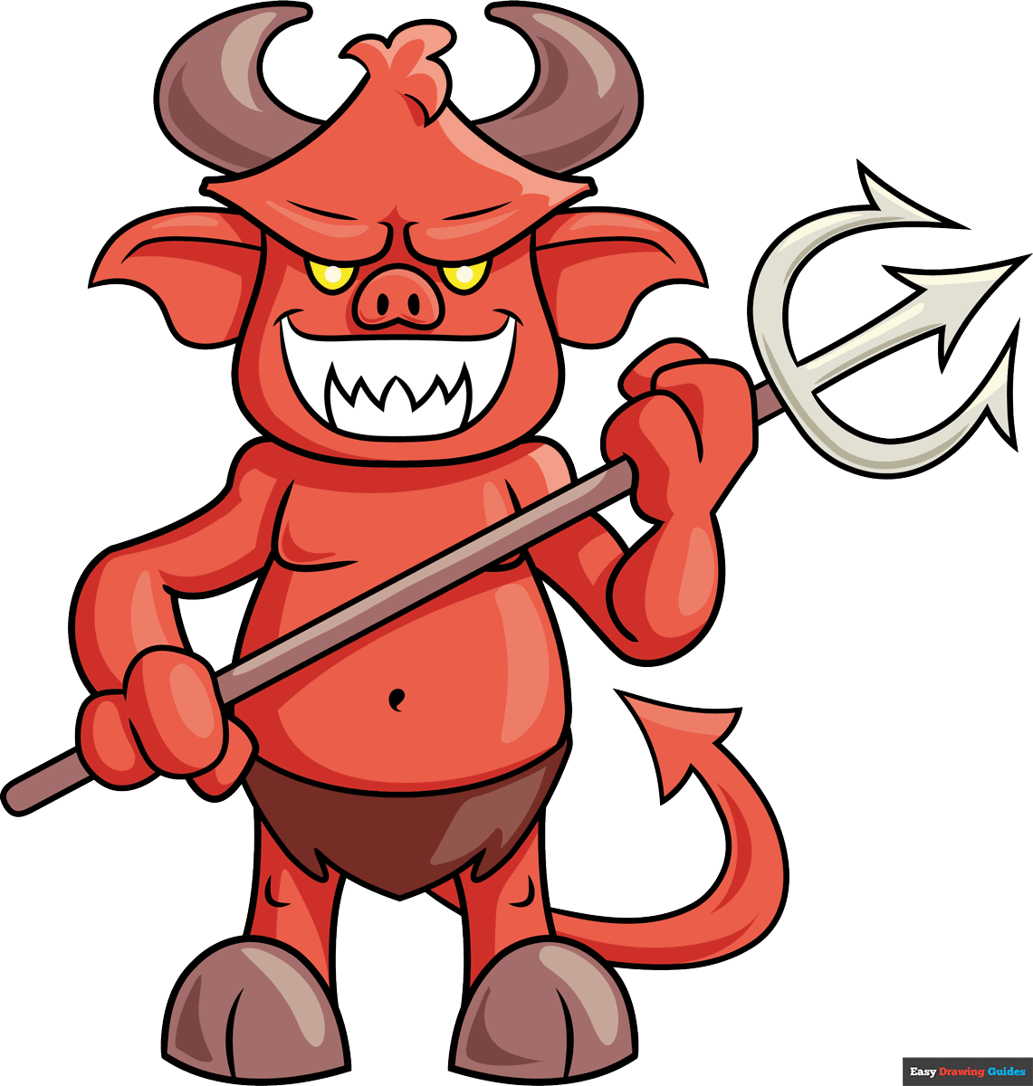 How to Draw a Cartoon Devil Really Easy Drawing Tutorial