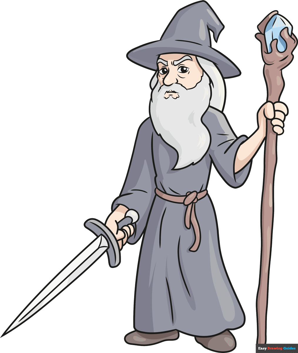 How to Draw Gandalf Really Easy Drawing Tutorial