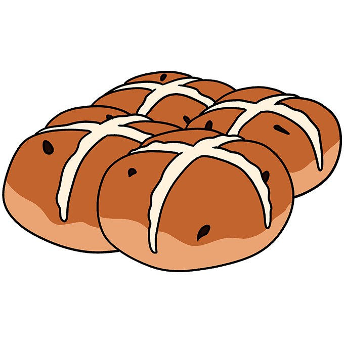 How to Draw Hot Cross Buns Really Easy Drawing Tutorial