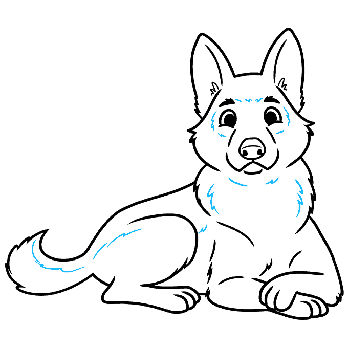 How to Draw a Cute German Shepherd Dog Really Easy Drawing Tutorial