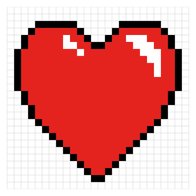 How to Draw a Heart Pixel Art Really Easy Drawing Tutorial