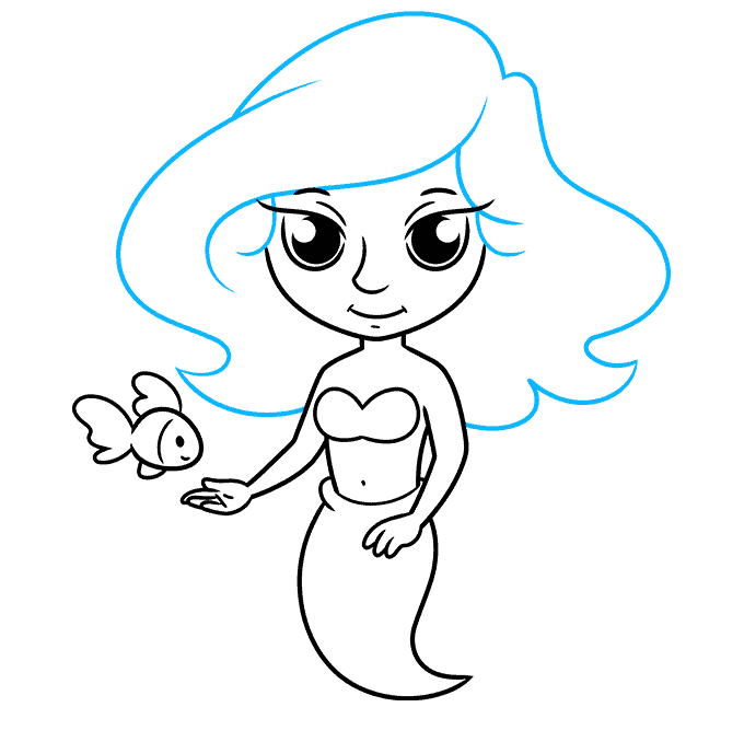 How to Draw a Simple Cute Mermaid Really Easy Drawing Tutorial