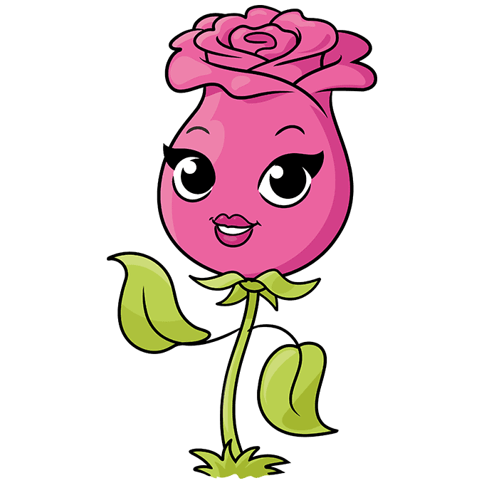 How to Draw a Cartoon Rose Really Easy Drawing Tutorial
