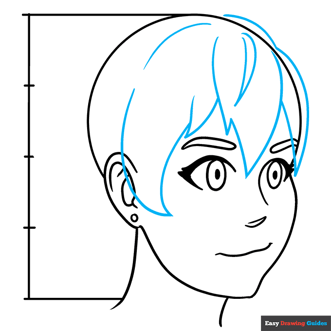 How to Draw an Anime Head and Face in 3/4 View Easy Step by Step Tutorial