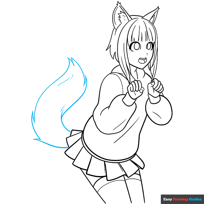 How to Draw an Anime Wolf Girl Easy Step by Step Tutorial