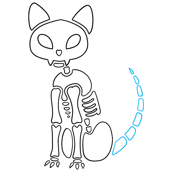 How to Draw a Cat Skeleton Really Easy Drawing Tutorial