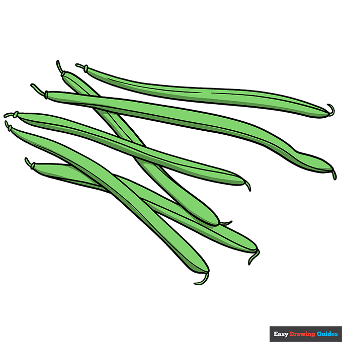 How to Draw Green Beans Really Easy Drawing Tutorial