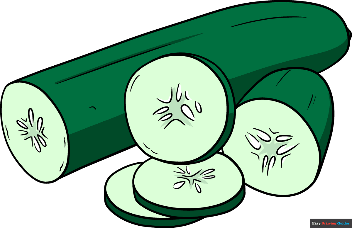 How to Draw a Cucumber Really Easy Drawing Tutorial