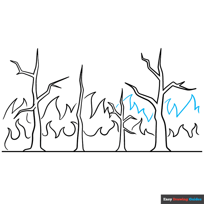 How to Draw a Forest Fire Really Easy Drawing Tutorial