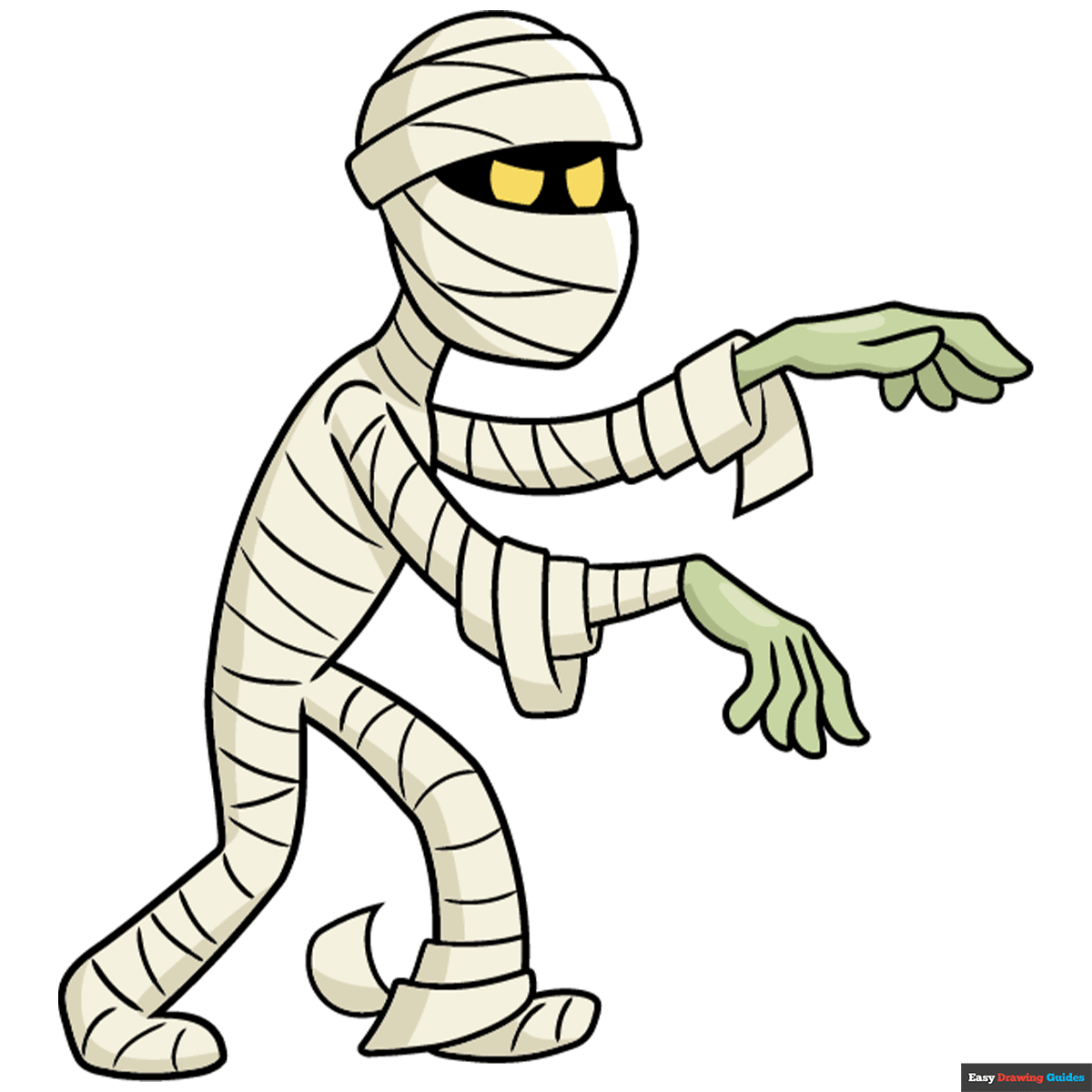 How to Draw an Easy Cartoon Mummy Really Easy Drawing Tutorial