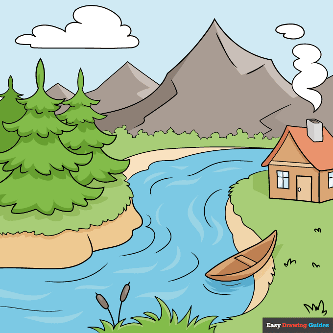 How to Draw Scenery Really Easy Drawing Tutorial