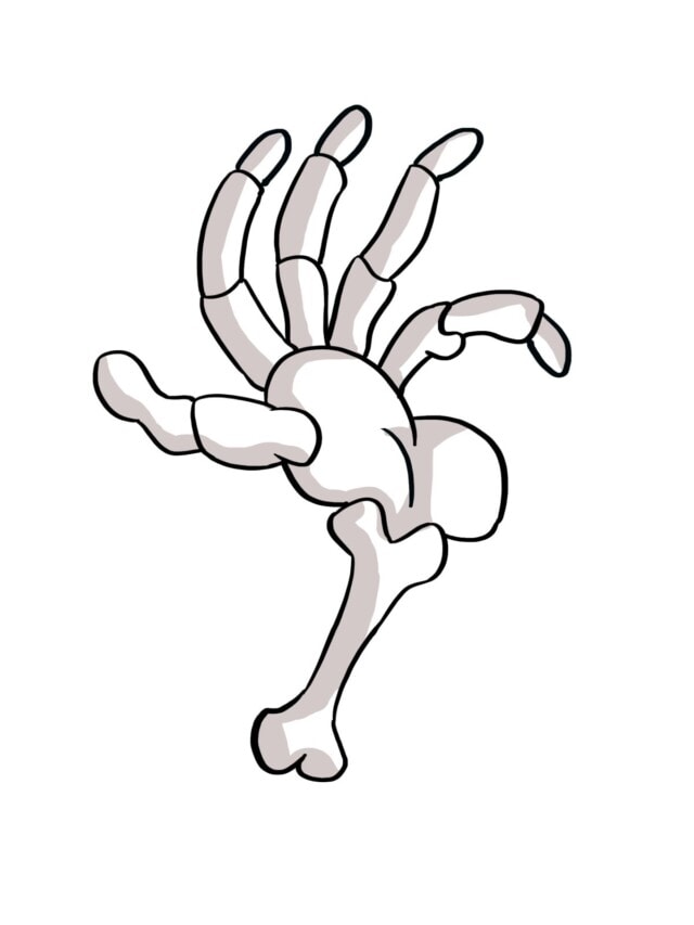 Easy Skeleton Hand StepbyStep Tutorial Easy Drawing Guides