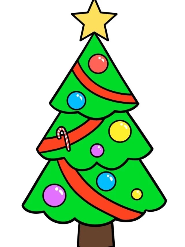 Easy Christmas Tree StepbyStep Tutorial Easy Drawing Guides