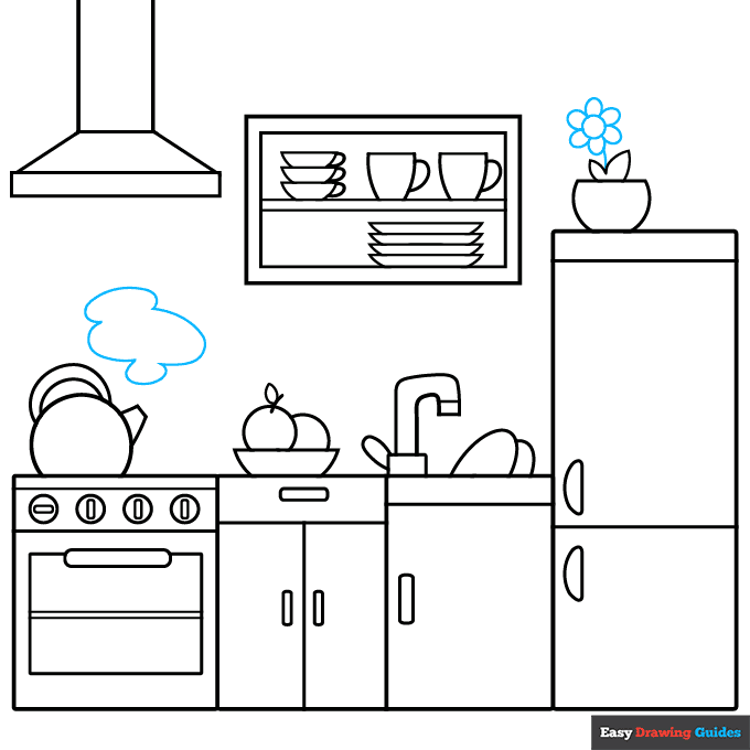 How to Draw a Kitchen Really Easy Drawing Tutorial