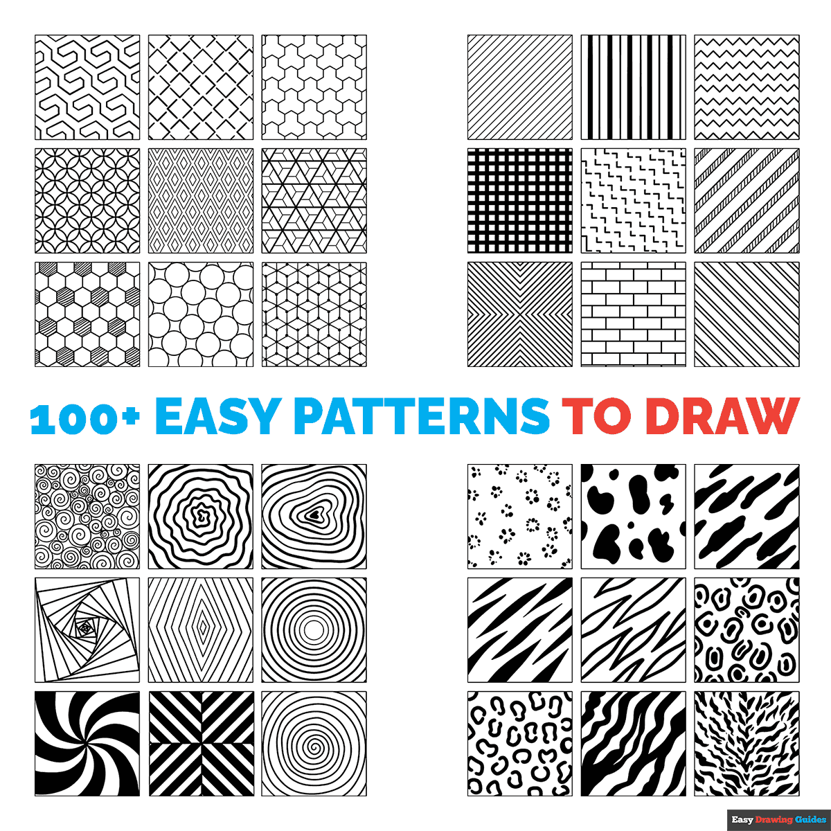 108 Easy, Cool Patterns to Draw for Beginners Really Easy Drawing