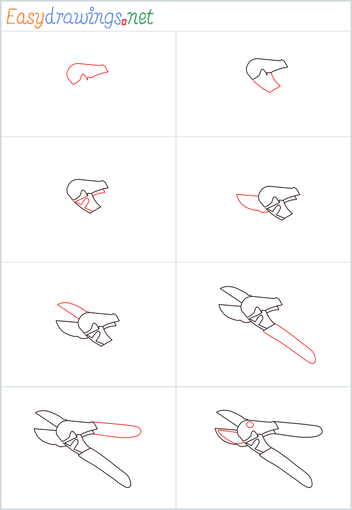 How To Draw A Pruners Pruning Shears Step by Step [8 Easy Phase]