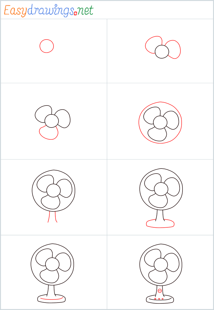 How To Draw A Table Fan Step by Step [9 Easy Phase]