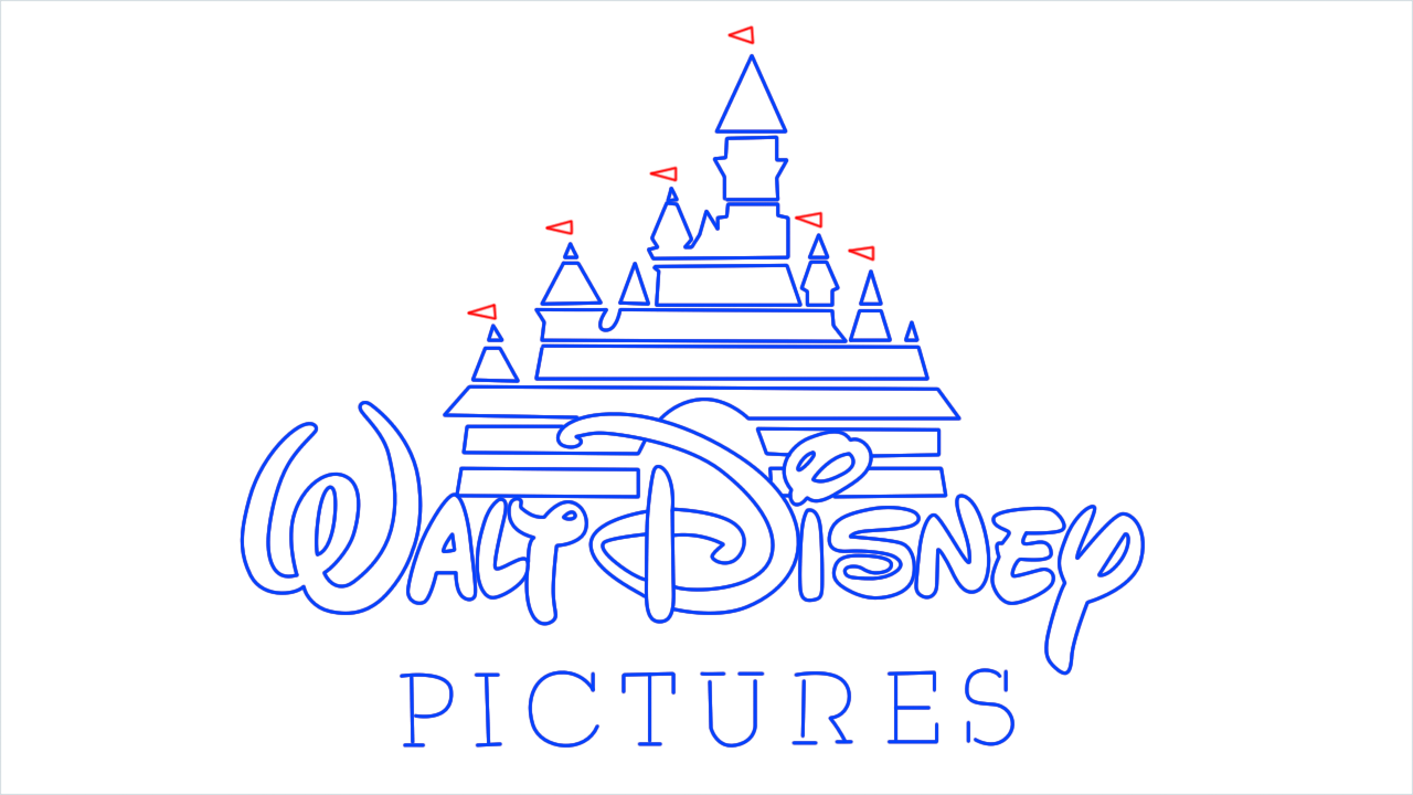 How To Draw Disney Pictures Logo Step by Step [14 Easy Phase]