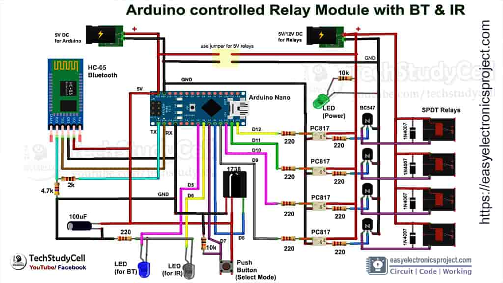 Arduino Control Realy module with Bluetooth & IR Latest Arduino Projects