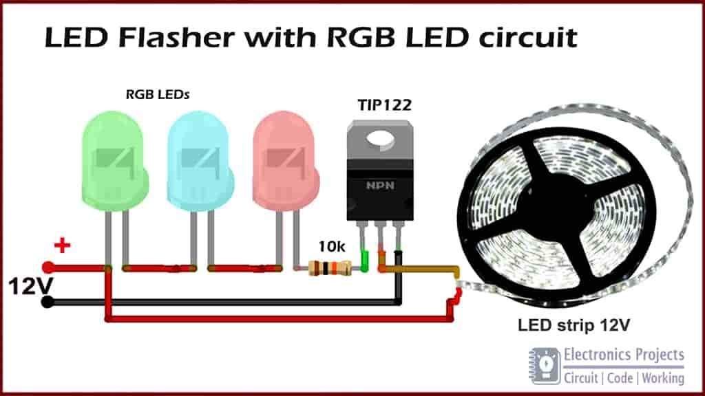 Led Flasher Circuit Using Rgb Electronics Projects