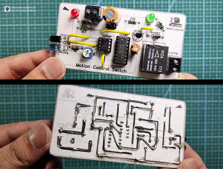 Motion Sensor Light Switch using CD4017 & IR sensor with Circuit