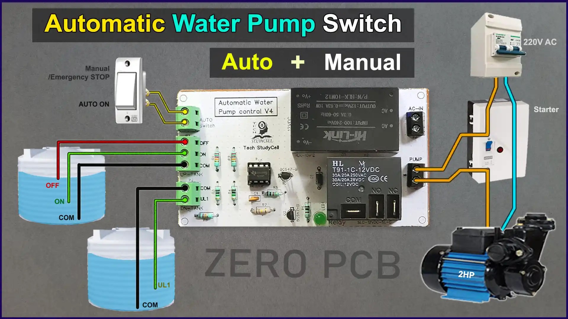 Automatic Pump Controller using 555 IC Electronics Projects