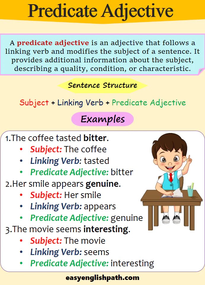 Understanding Predicate Adjectives: Types & Examples in English