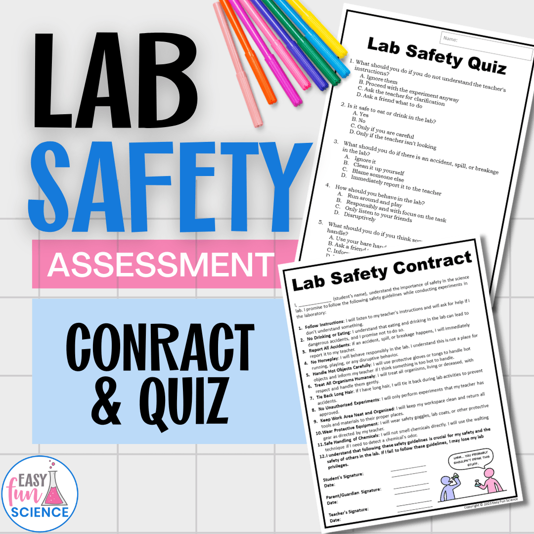 Lab Safety Quiz and Contract Easy Fun Science