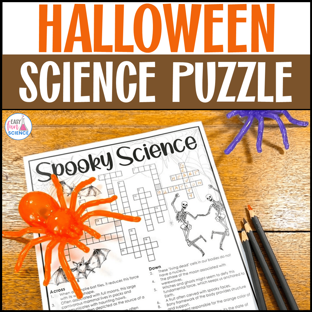 Halloween Crossword Puzzle for Middle School Science Easy Fun Science