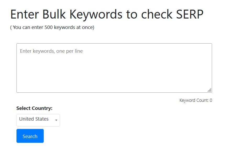 BULK SERP Checker tool Analyze Multiple Keywords at once