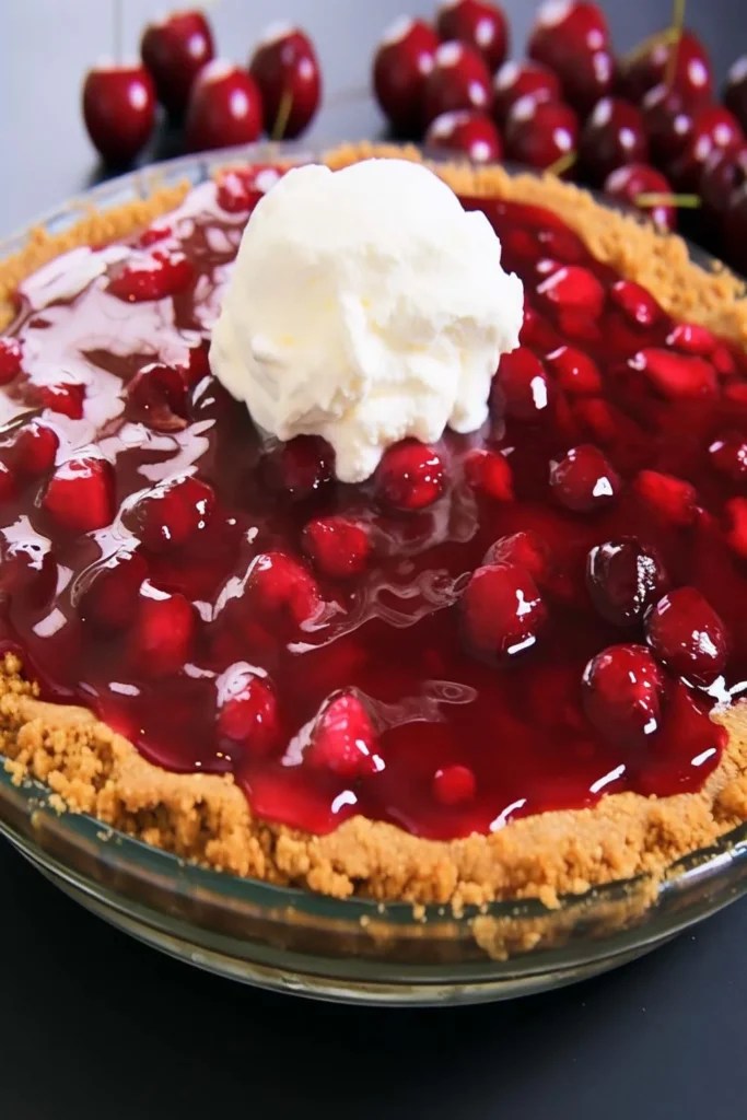 Cherry Pie With Graham Cracker Crust And Streusel Topping