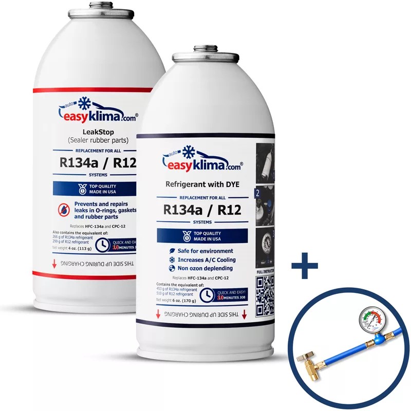 Kit + LeakStop (AC sealant, car AC sealant, AC sealant for cars