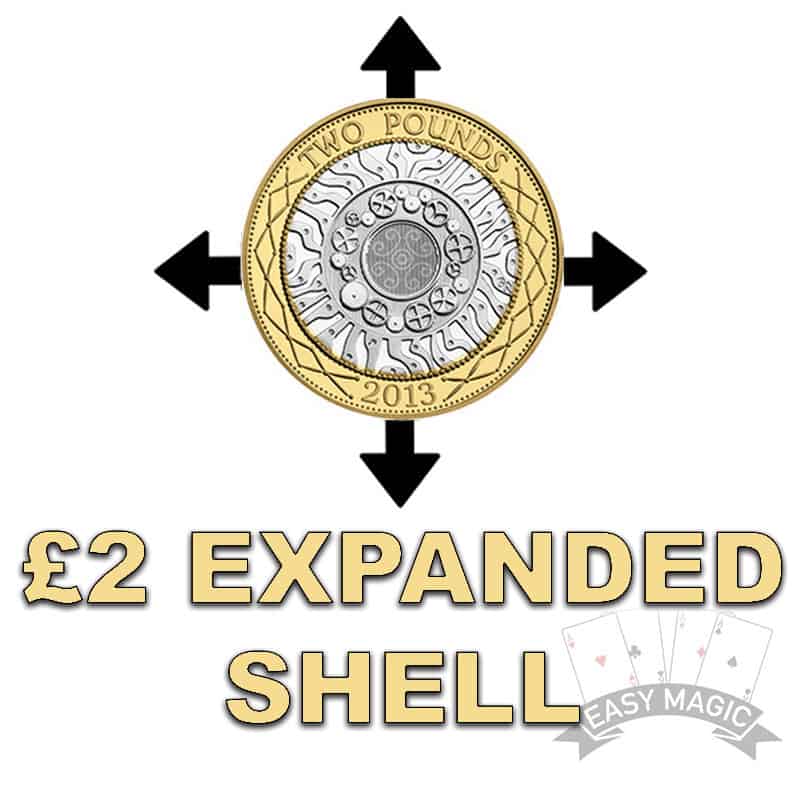 Expanded £2 Shell Shimmed Easy Coin Tricks