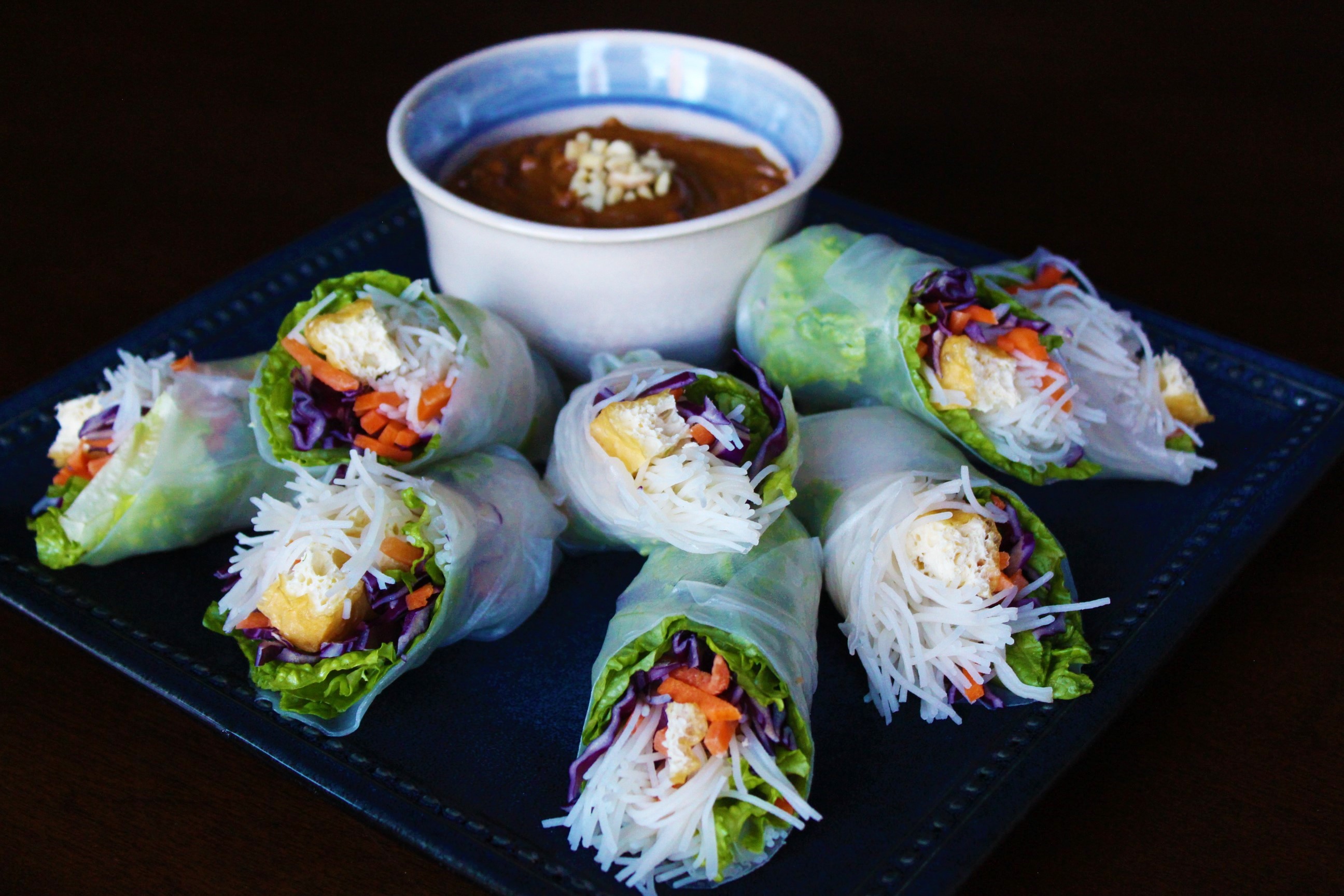 Salad Rolls with Peanut Sauce Easy Peasy Eats