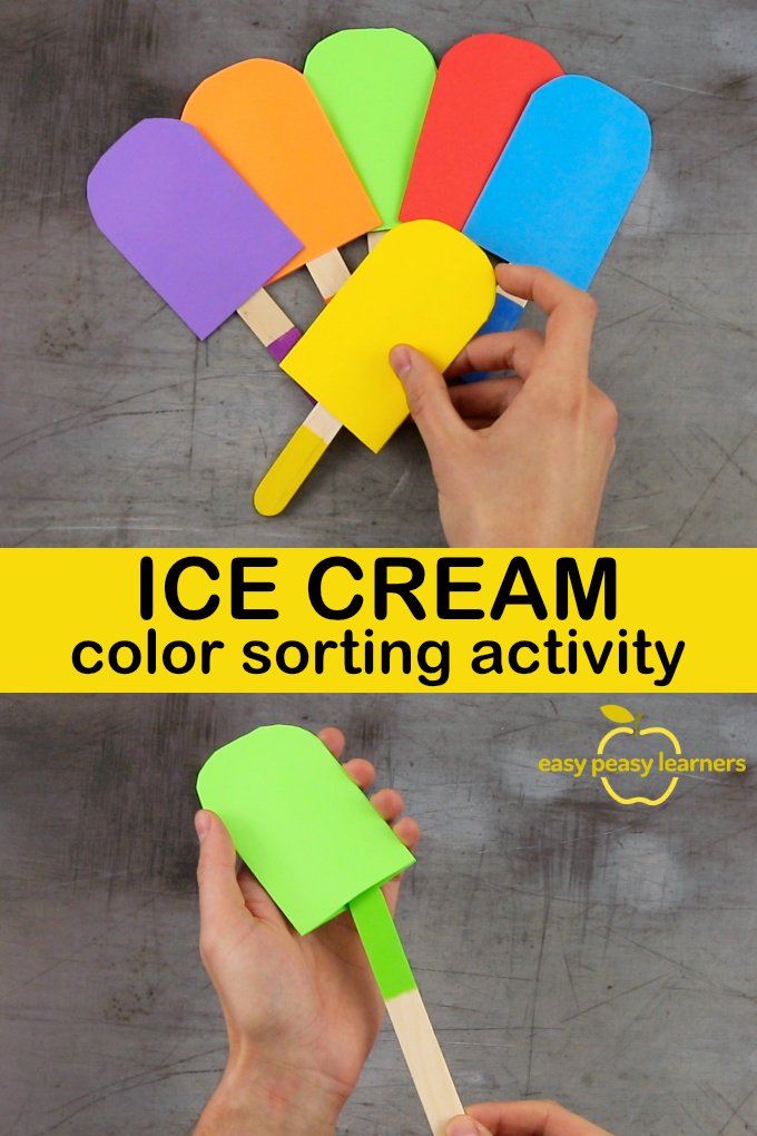 Ice Cream Color Sorting Activity With Popsicle Sticks Easy Peasy