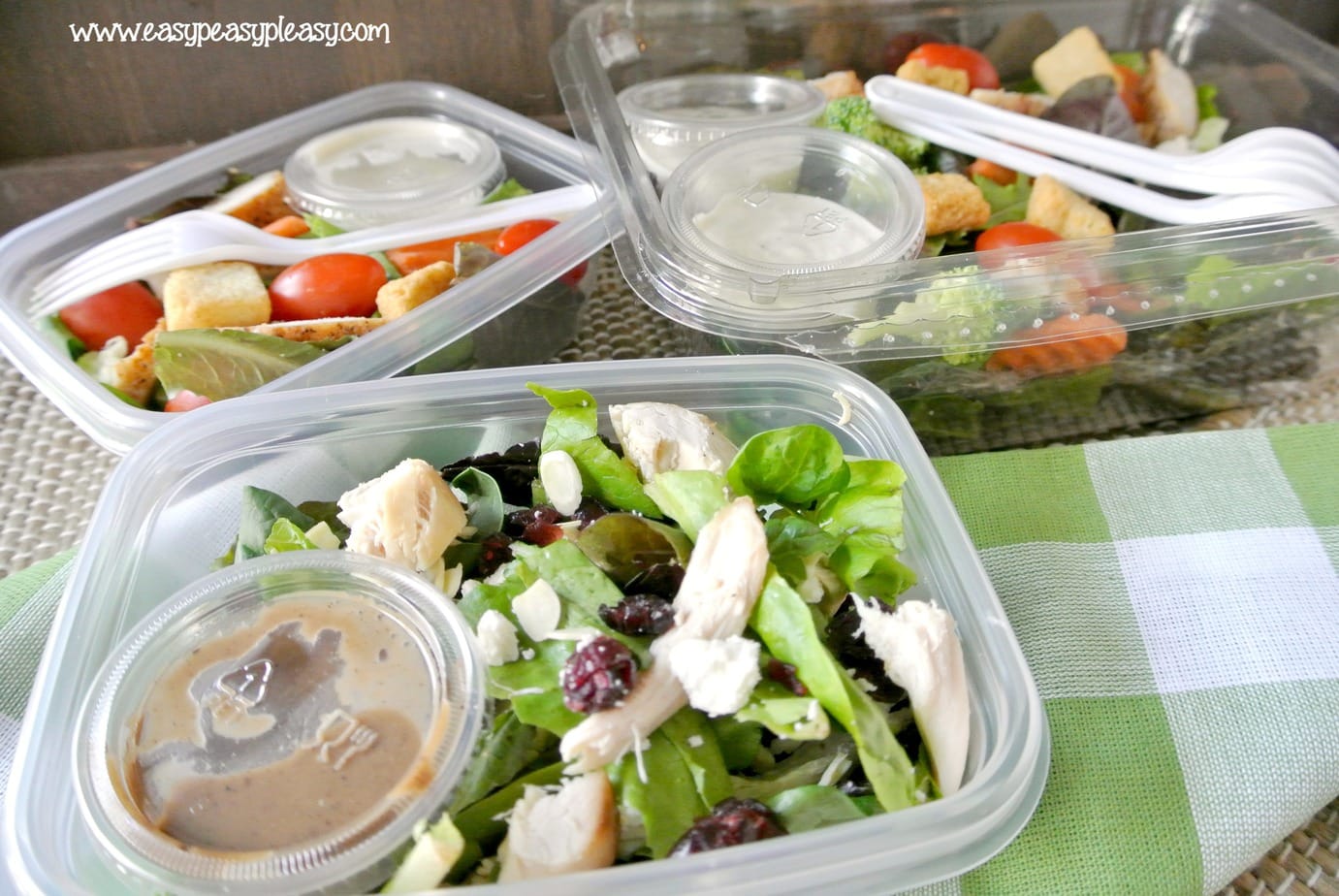 Easy TO GO Salads For The Cooler With No Cleanup Easy Peasy Pleasy