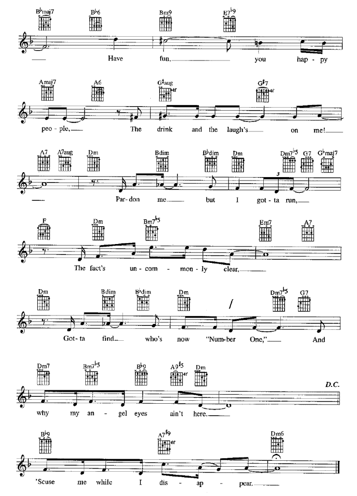 ANGEL EYES Frank Sinatra Sheet music Easy Sheet Music