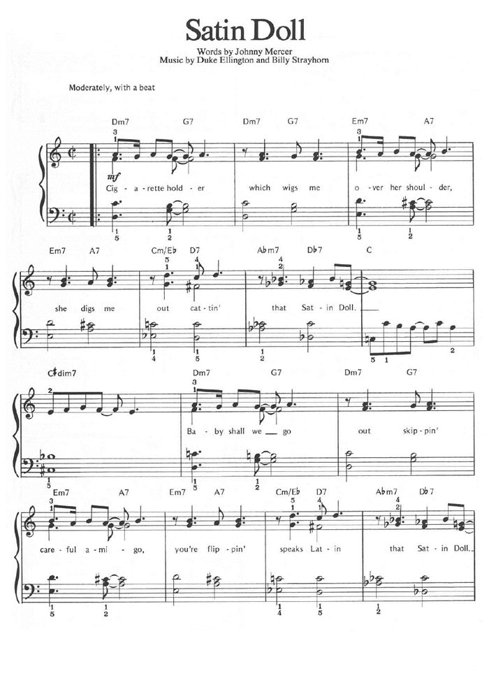 SATIN DOLL Duke Piano Sheet music Easy Sheet Music