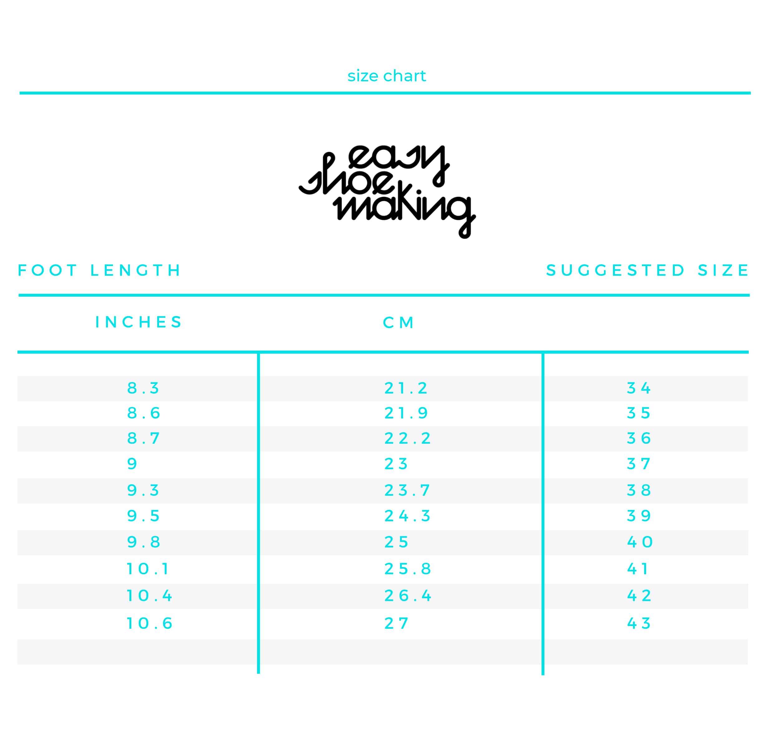 Size guide - Easyshoemaking